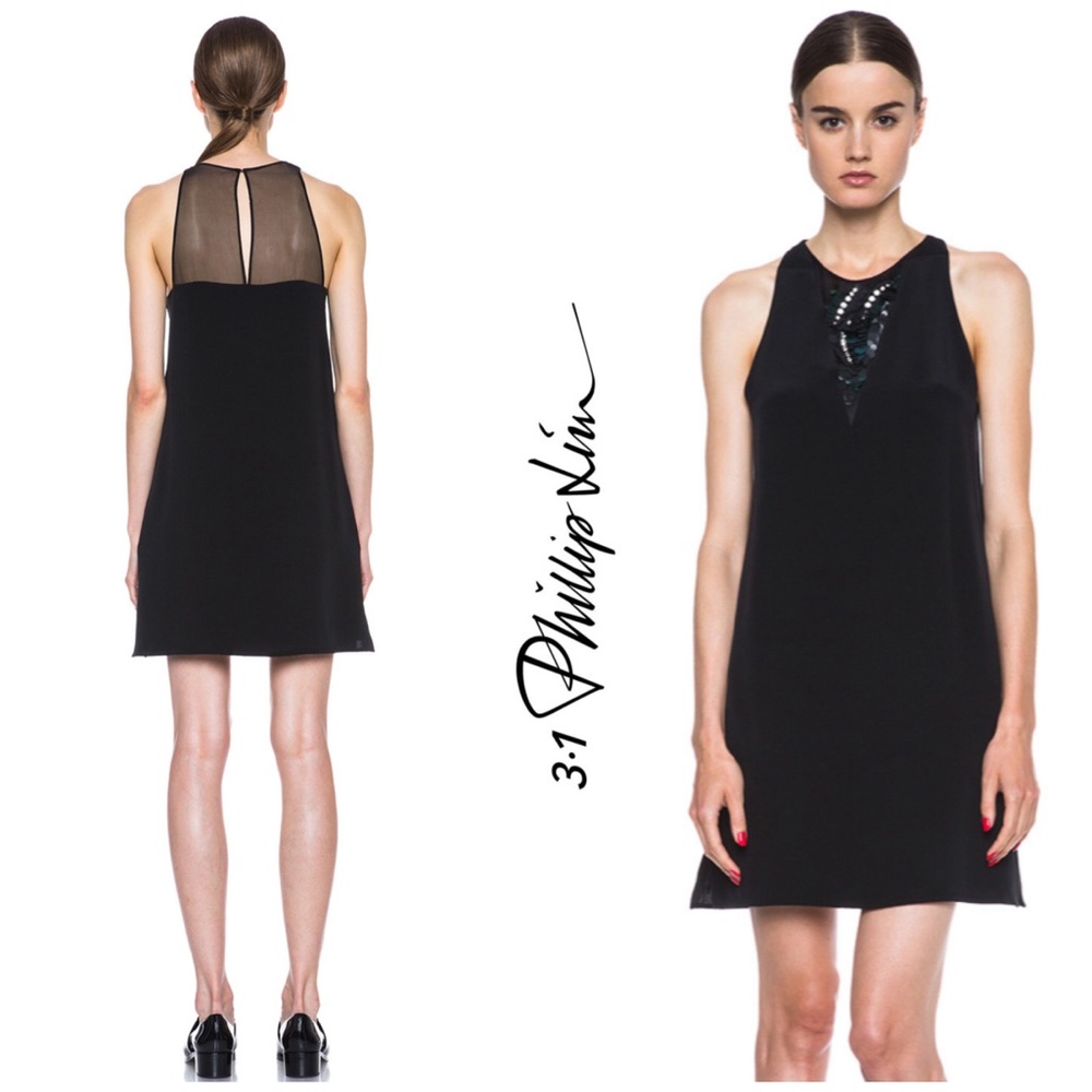 NEW 3.1 Phillip Lim Silk Sequin Embellished Front Dress - Picture 3 of 16